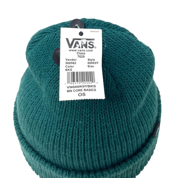 VANS Men's Core Basics Beanie Green Hat One Size Acrylic VN000K9YBKS - Picture 5 of 5
